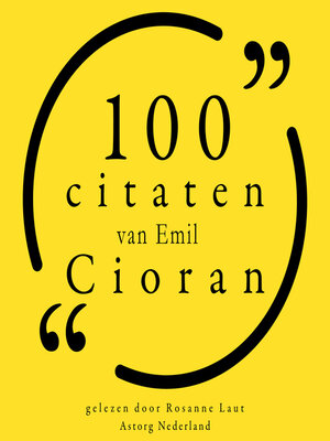 cover image of 100 citaten van Emil Cioran